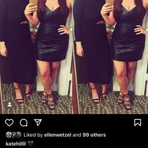 Faux leather black dress